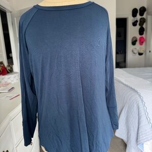 Dotty Dusty Blue Cotton Tunic Long-Sleeved Size S